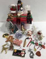 Assorted Christmas Ornaments & Christmas Tote