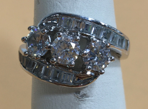 Beautiful Size 6.5 Diamond Simulated Stone Ring