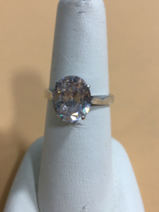 Beautiful Size 6.5 Silver .925 Oval Ring With Stone