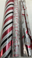 Wrapping Paper Storage Container, Snowman Yard Stake, Silver Glitter Star Sticks, Assorted Bows, Wrapping Paper, Gift Stickers and Ribbon - 4