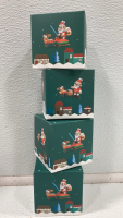 (3) 3 pack Holiday Dinning Room Chair Covers; (3) 2 pack Holiday Gnome Decorations; (2) Set of 4 18”x18” Christmas Pillow Covers; (4) Glue Dots; “Let It Snow” Sign; (8) Stockings Hangers; (3) Christmas Cards; (4) Santa Building Block Sets; Christmas Tutu; - 2