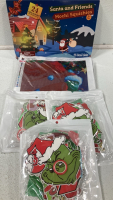 Assorted Ornaments; Gnome Tree Skirt; Christmas Tree Storage Bag; Holiday Nail Stickers; Grinch Ornament Kits; Christmas Gift Bags; Mochi Squishies Advent Calendar; Stockings Holders; Glittery Gold Poinsettias; Throw Pillow Covers and More!! - 4