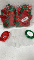 Advent Calendars; Holiday Wreath Candle Holders; Cotton Rope Reindeer Basket; Grinch Tree Skirts; Glittery Poinsettias; Acrylic Discs w/ Ribbon; Biscuit Mold; Holiday Nail Art; Stockings Hangers; Grinch Ornament Kits; 54”x108” Table Cloths; Black Beanies - 7