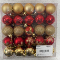 (1) 50ct Red And Gold Christmas Ornament Set, (2) 24 Suprises Merry Christmas Advent Calendars, (1) Red Bow Christmas Tree Topper, (1) 100ct Christmas Key Tags And More - 5