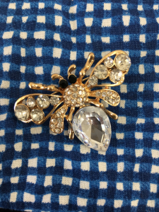 Clear Jewled Bug Pin