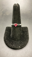 Size 8 1/2 Heart Shaped Red Ruby Ring