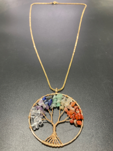 Multicolor Gemstone Tree of Life Necklace