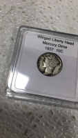 1937 Winged Liberty head Mercury Dime 1942 Winged Liberty Head Mercury Dime Mint State - 5