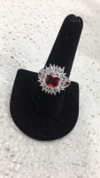 (2) Size 9 Red Topaz Rings - 2