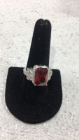 (2) Size 9 Red Topaz Rings - 3