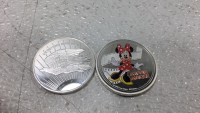 New Zeland Minnie Mouse .999 Silver Coin And One Troy Ounce .999 Fine Silver - 2