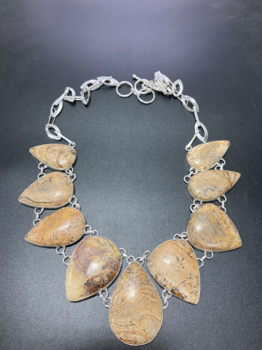 Large Picture Jasper Gemstone Necklace