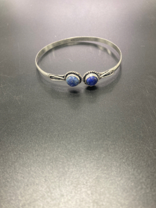 Lapis Lazuli Gemstone Bracelet Plated