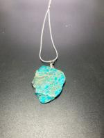 47.20ct Blue Sea Sediment Jasper Freeform Slice Necklace