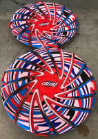 (2) 45” Sledz Mega Disc 2 Rider Snow Sleds (Red)