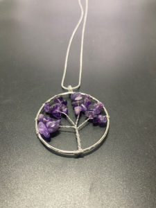 Amethyst Gemstone Tree of Life Necklace
