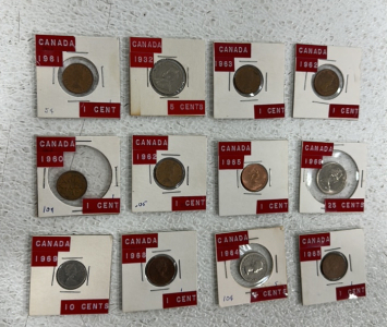 (12) Canadian Vintage Coins