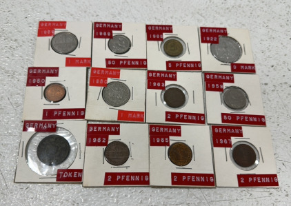 (12) Vintage German Coins