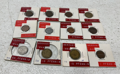 (12) Vintage German Coins