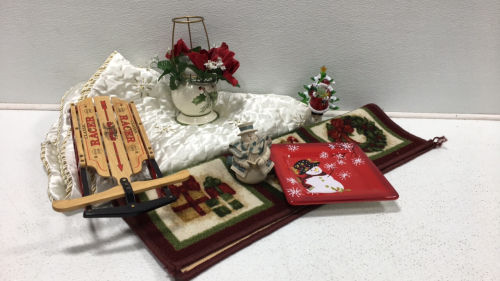 Christmas Decorations, Ornaments, and Tree Skirt