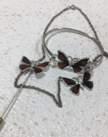 Butterfly Jewlery set And Conk Shell Necklace And Earring Set - 2