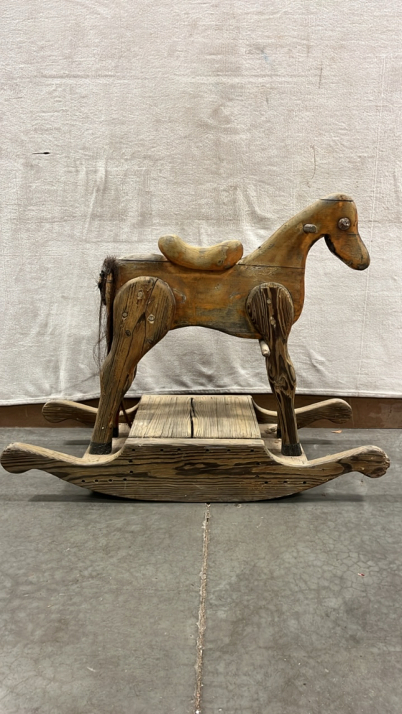 VINTAGE WOODEN ROCKING HORSE
