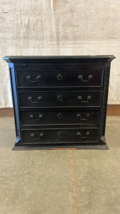 BLACK 4 DRAWER SIDE TABLE ( 24”x 26”)