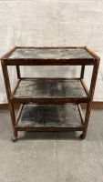 (2) 3 SHELVED ROLLING CARTS AND ROLLING SIDE TABLE - 4