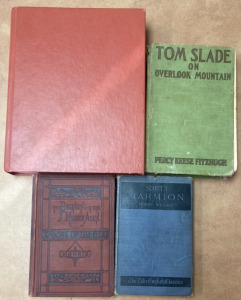 (4) BOOKS INCLUDING TOM SLADE ON OVERLOOK MTN, LAKE ENGLISH CLASSICS, EPOCHS OF HISTORY AND THE INDIAN BOOK BY NATALIE CURTIS