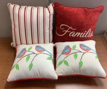 (4) DECORATIVE THROW PILLOWS