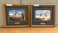 (2) FRAMED DUCK PRINTS W/NO GLASS