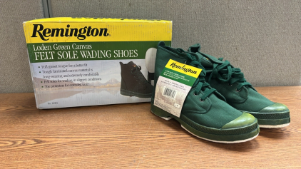 REMINGTON LODEN GREEN CANVAS FELT SOLE WADING SHOES 9