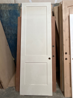 10 WOOD DOORS OF VARIOUS SIZES, SOME SINGLE KNOB HOLE AND OTHER WITH DEADBOLT HOLE