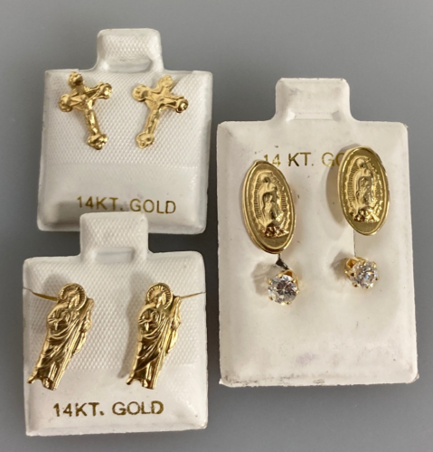 (3) Pairs Of Religious Themed Earrings