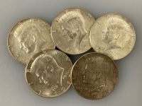 (5) Kennedy Half Dollars