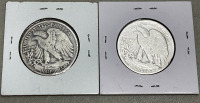 (1) 1936-P Walking Liberty Half Dollar, (1) 1923-S Walking Liberty Half Dollar - 2