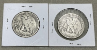 (1) 1939-P Walking Liberty Half Dollar, (1) 1942 Walking Liberty Half Dollar - 2