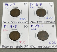 (8) Wheat Pennies Dated Between 1917-1938, (2) Buffalo Nickels Dated 1920-1936, (2) 90% Silver Dimes Dated 1957-1961 - 2