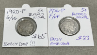 (8) Wheat Pennies Dated Between 1917-1938, (2) Buffalo Nickels Dated 1920-1936, (2) 90% Silver Dimes Dated 1957-1961 - 4