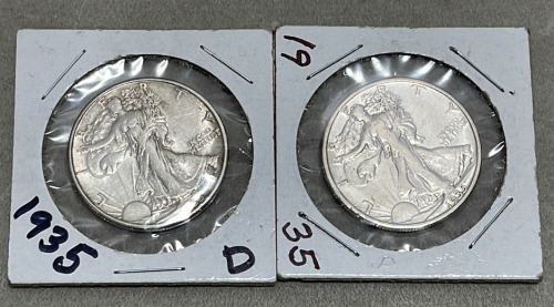 (1) 1935-D Walking Liberty Half Dollar, (1) 1935 Walking Liberty Half Dollar