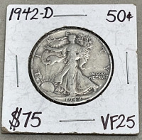 (1) 1942-D Walking Liberty Half Dollar, (1) 1943 Walking Liberty Half Dollar - 2