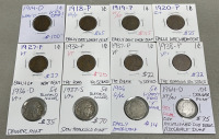 (8) Wheat Pennies Dated Between 1914-1938, (3) Buffalo And Liberty Head Nickels Dated 1906-1937, (1) Dime Dated 1964