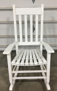 Garden Treasures Painted White Wood Slat Seat Outdoor Rocking Chair (Already Assembled)