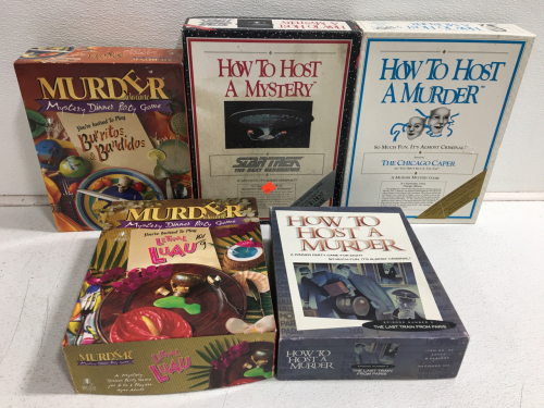 (5) Assorted Murder Mystery Dinner Party Board Games