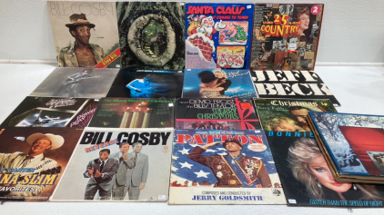 (23) Assorted Vinyl Records: Christmas, Jeff Beck, Bill Cosby, and more