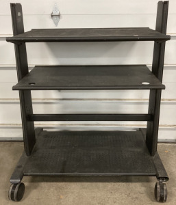 Black Metal Rolling Electronics Cart