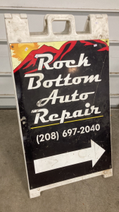 Bi-Fold Business Sign (Rock Bottom Auto Repair)