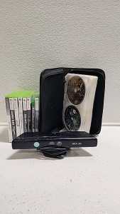 (1) Xbox 360 connect (8) Assorted Xbox 360 games including "fallout new vegas" "call of black ops" and (10) Plantation 2 games