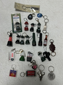 (26) Unique Coleman, Budweiser And Other Cool Keychains