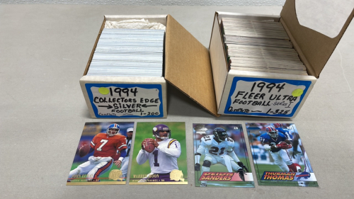 (1) Complete Set Of 290 1994 NFL Collectors Edge Silver Football Cards, (1) Complete Set Of 325 1994 NFL Fleer Ultra Football Cards